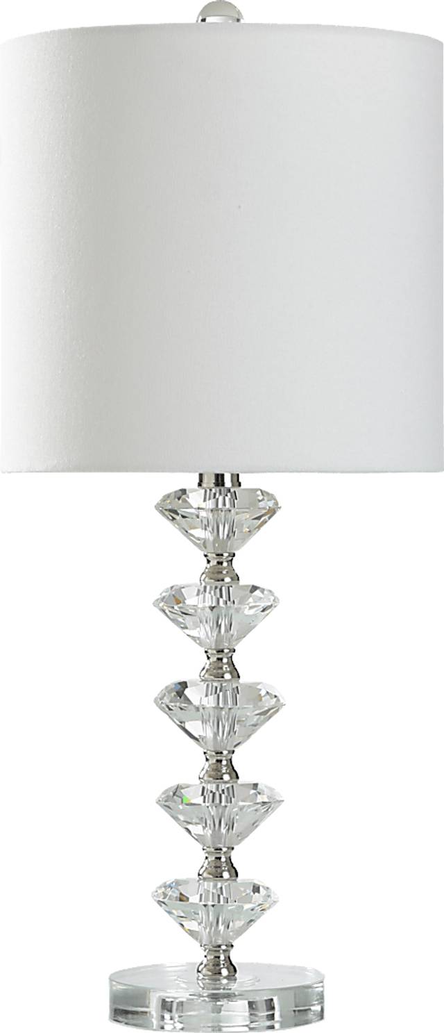 Kids Dance Decor Silver Stacked Crystal Table Lamp - Thumbnail - Image 1