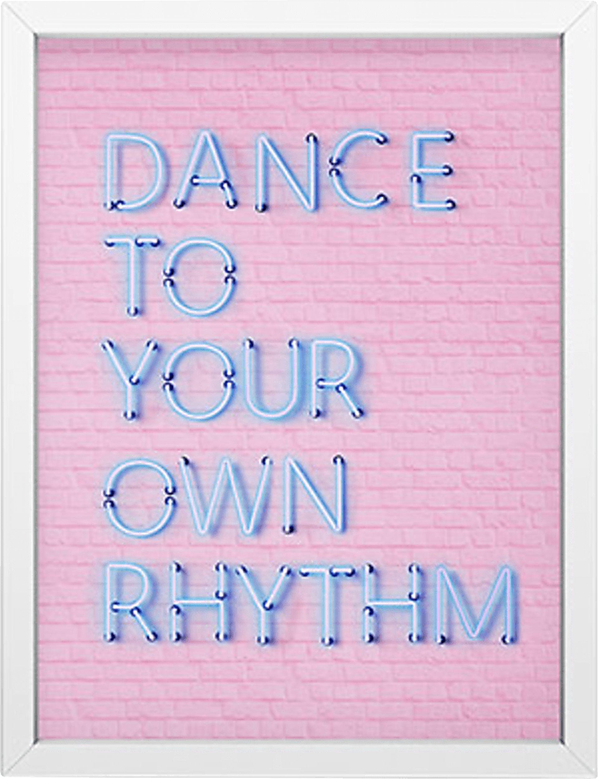 Kids Dance To Your Own Rhythm Pink Mini Framed Artwork - Image 1