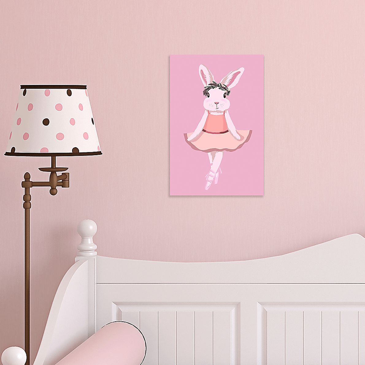 Kids Dancing Ballerina Bunny Pink Medium Wall Art