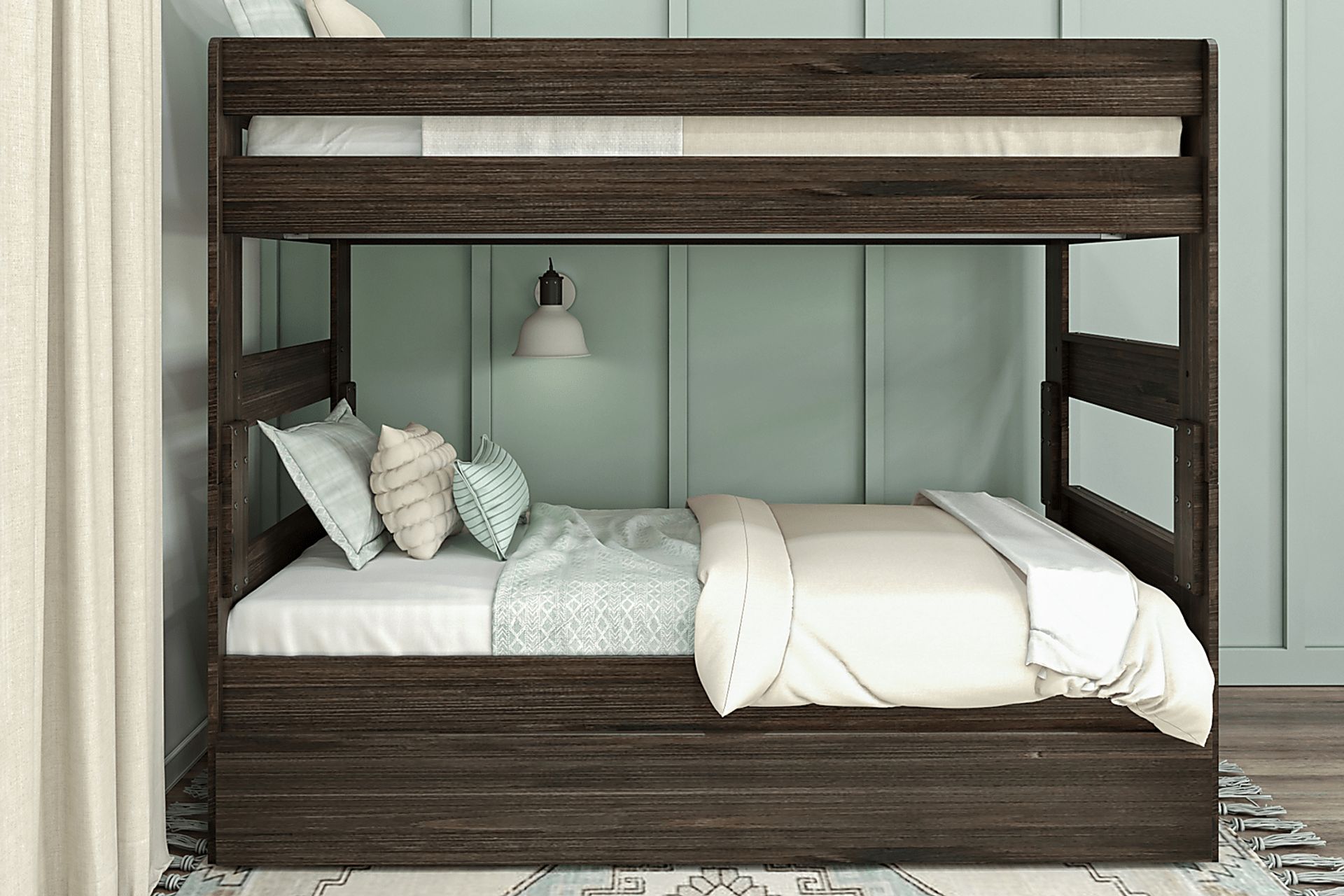 Kids Darja II Brown Twin/Twin Bunk Bed with Trundle - Image 2