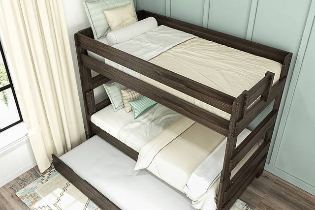 Kids Darja II Brown Twin/Twin Bunk Bed with Trundle - Thumbnail - Image 3