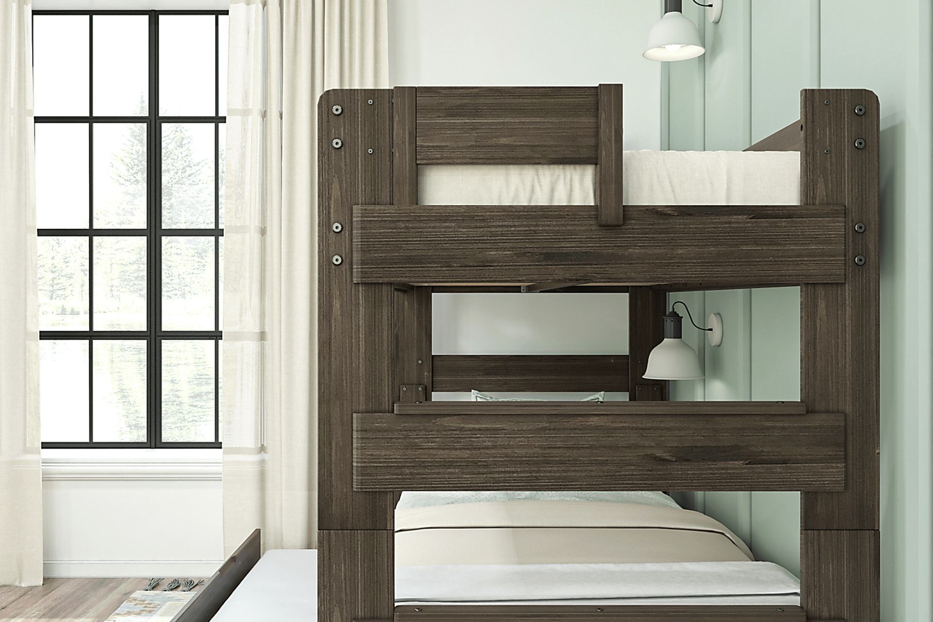 Kids Darja II Brown Twin/Twin Bunk Bed with Trundle - Image 4