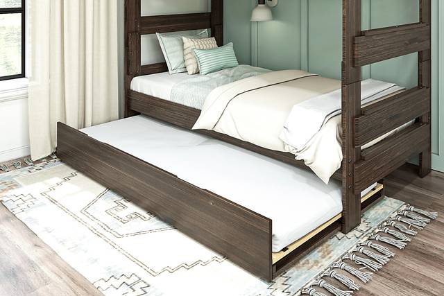 Kids Darja II Brown Twin/Twin Bunk Bed with Trundle - Thumbnail - Image 6