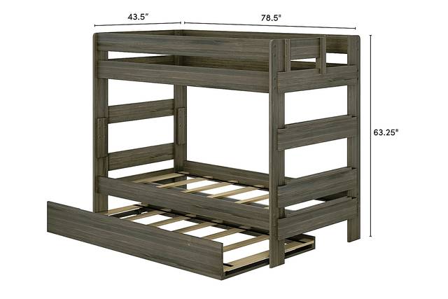 Kids Darja II Brown Twin/Twin Bunk Bed with Trundle - Thumbnail - Image 7