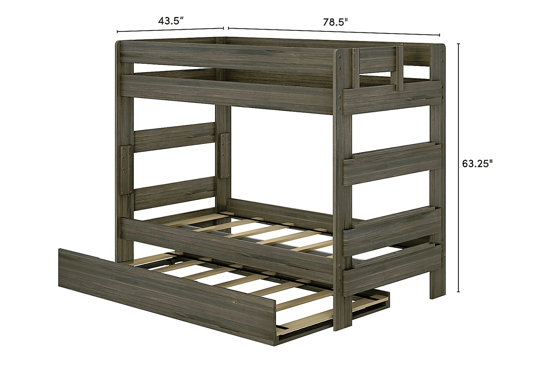 Kids Darja II Brown Twin/Twin Bunk Bed with Trundle - Image 7