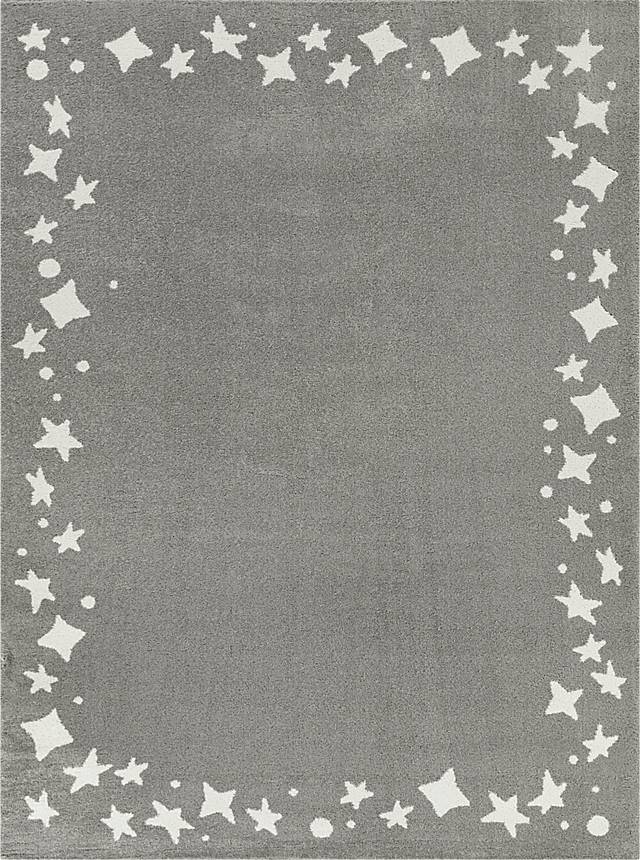 Kids Dazzle Stars Gray 3'11 x 5'7 Rug - Thumbnail - Image 1