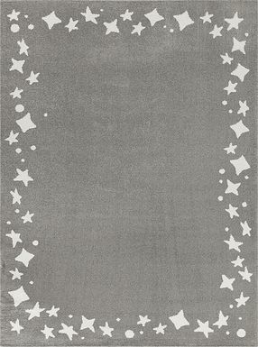 Kids Dazzle Stars Gray 5'3 x 7' Rug