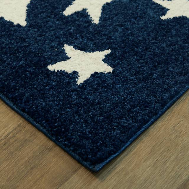 Kids Dazzle Stars Navy 5'3 x 7' Rug - Thumbnail - Image 4