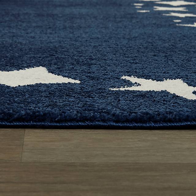 Kids Dazzle Stars Navy 5'3 x 7' Rug - Thumbnail - Image 5