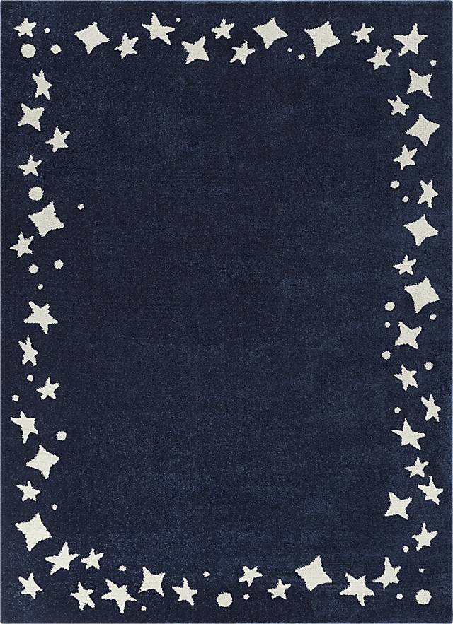 Kids Dazzle Stars Navy 5'3 x 7' Rug - Thumbnail - Image 1