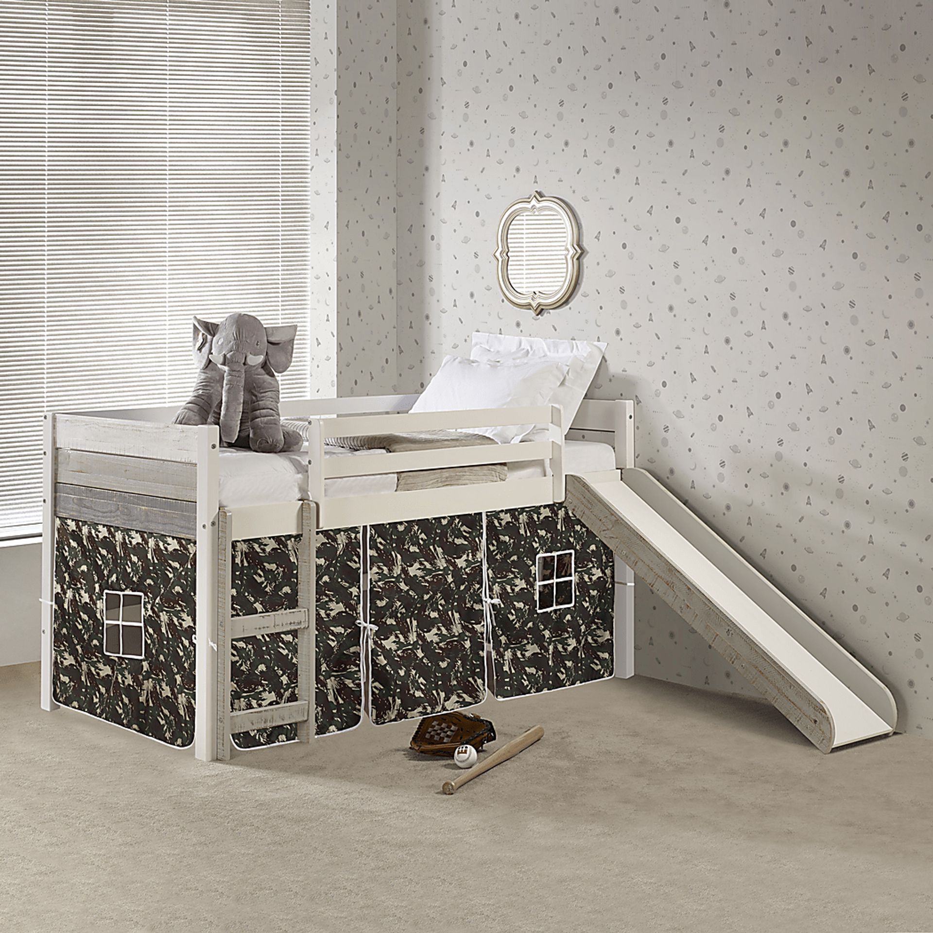 Kids Debuel Camo Twin Tent Loft Bed - Image 1