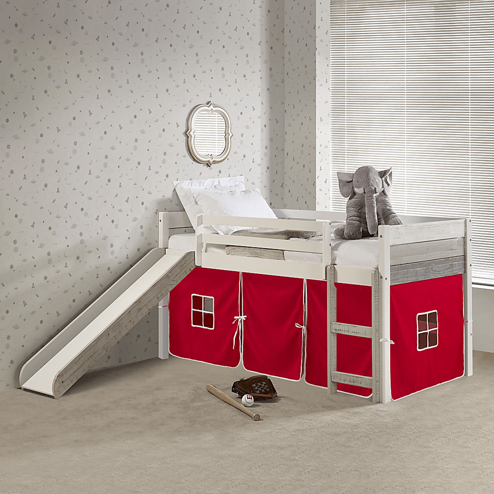 Kids Debuel Red Twin Tent Loft Bed - Image 2