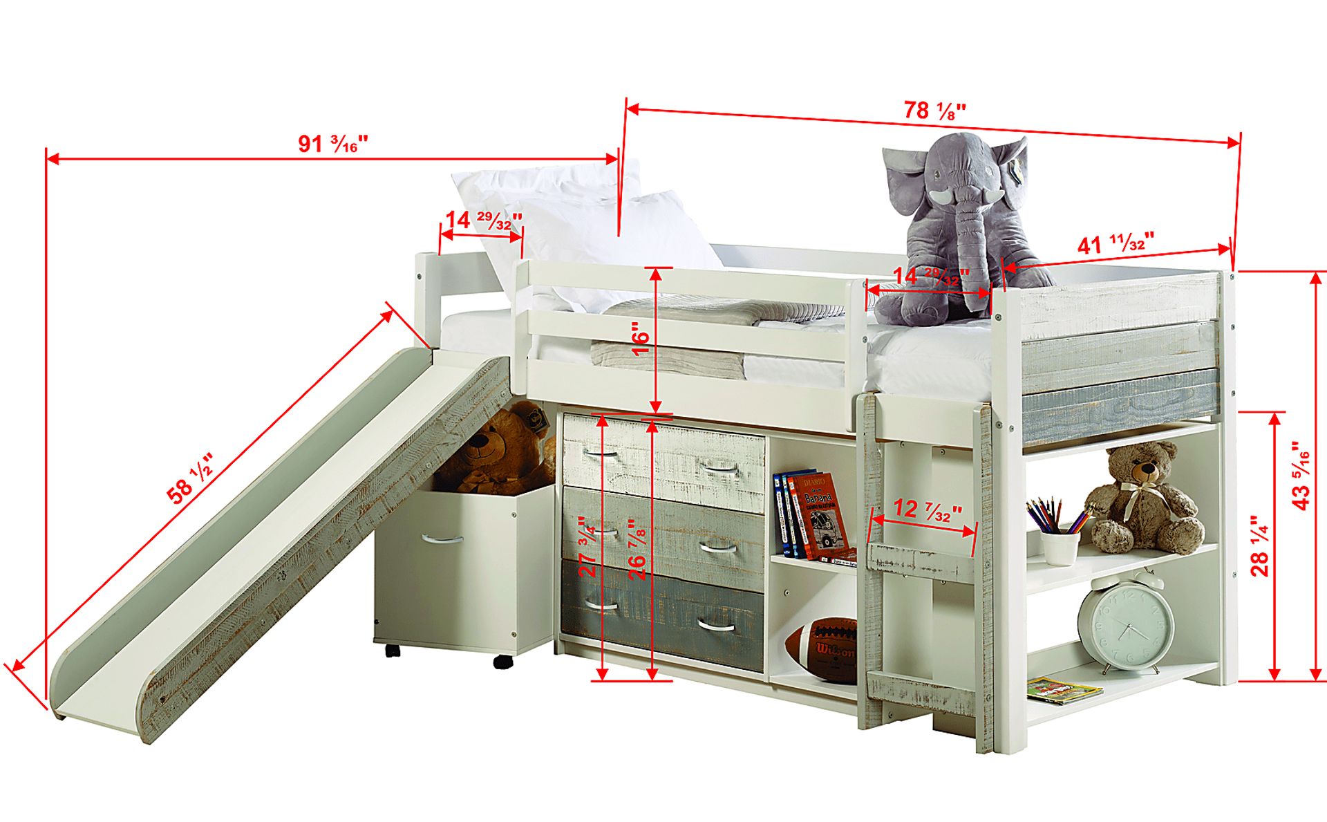 Kids Debuel White Twin Loft Bed - Image 3
