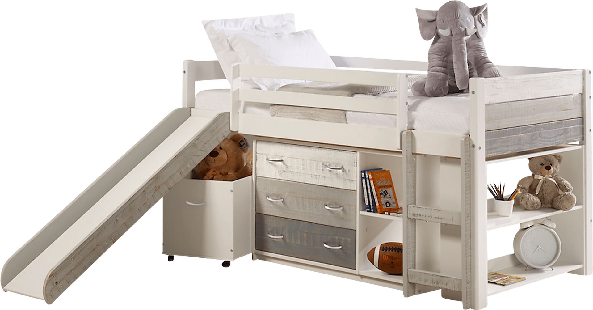Kids Debuel White Twin Loft Bed - Image 1