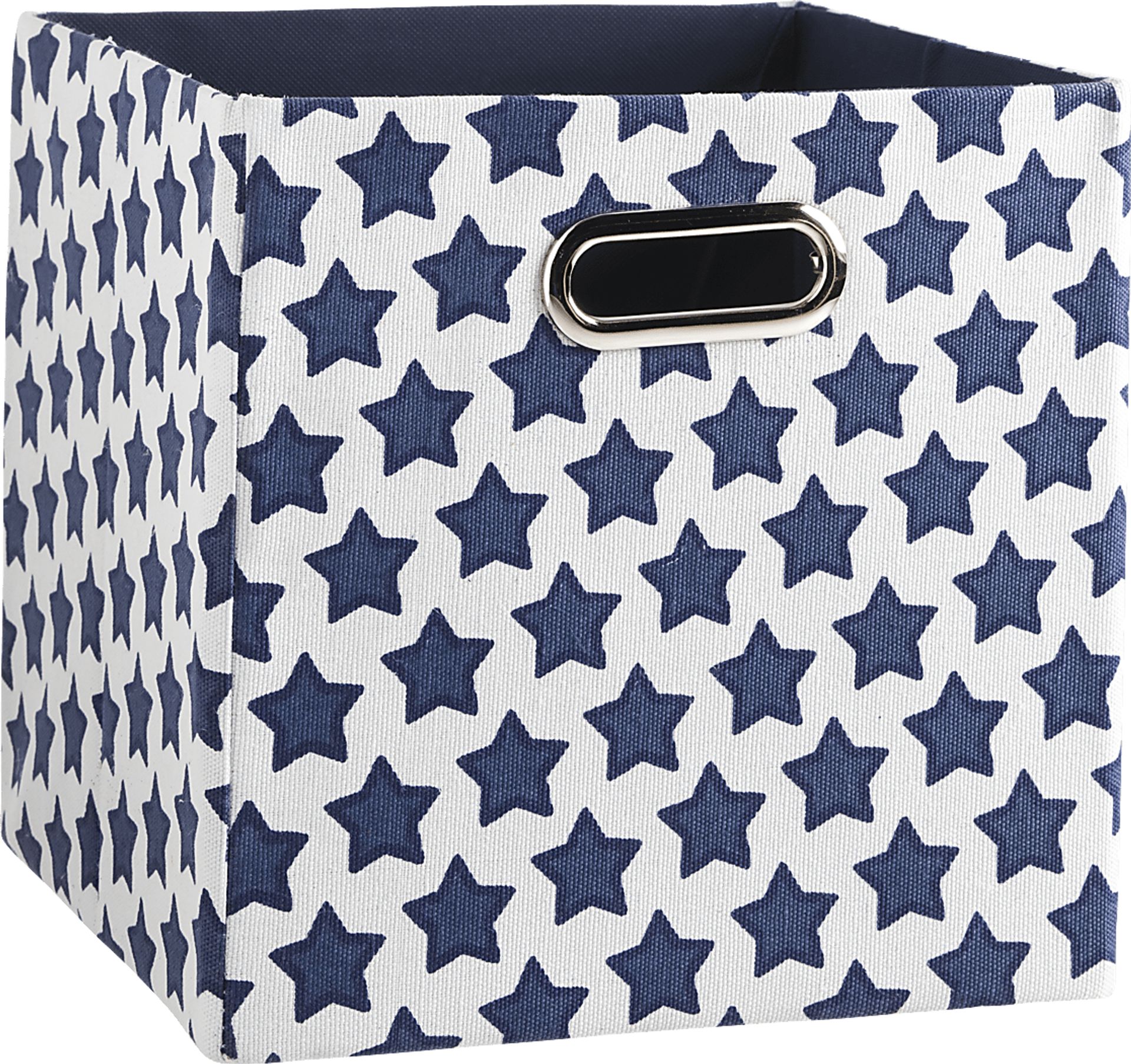 Kids Decorative Baseball Stars White Square Storage Bin - Image 1