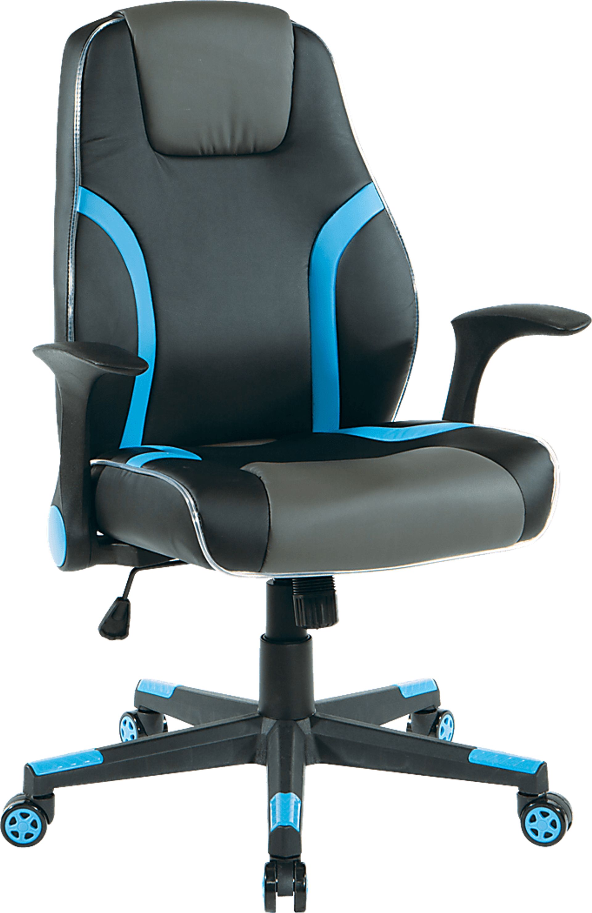 Kids Delenn Black/Blue LED Gaming Chair - Image 1
