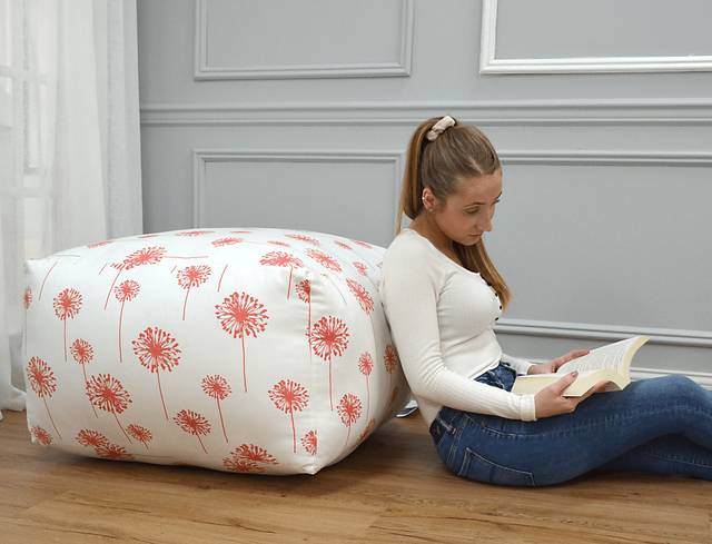 Kids Dellwater White Square Poufette - Thumbnail - Image 2
