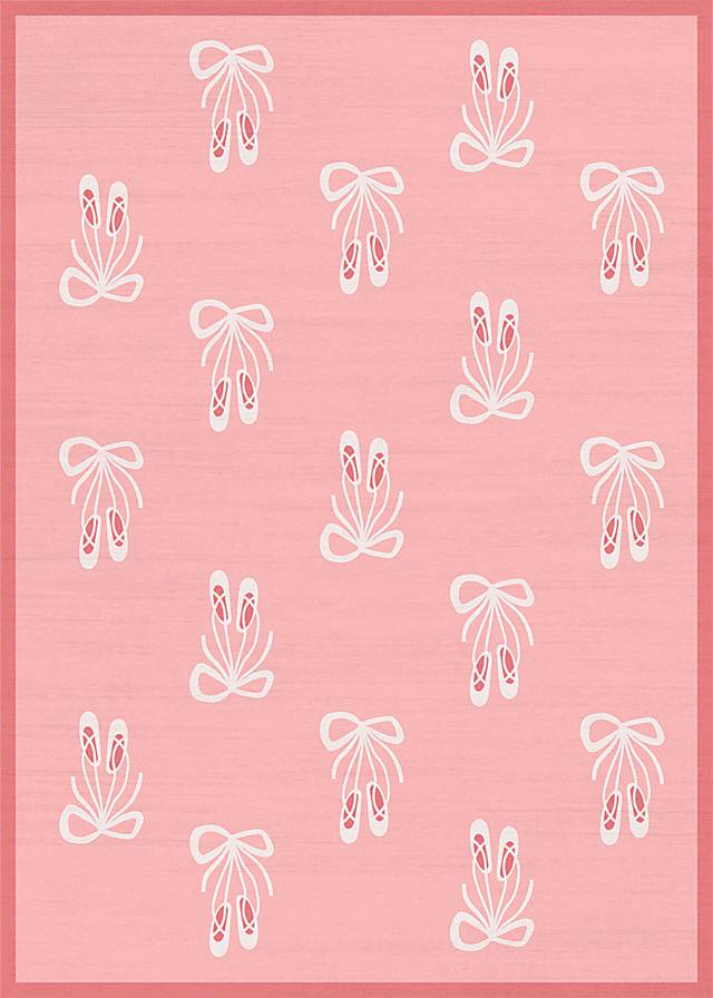 Kids Demure Bow Pink 4' x 6' Rug - Thumbnail - Image 1