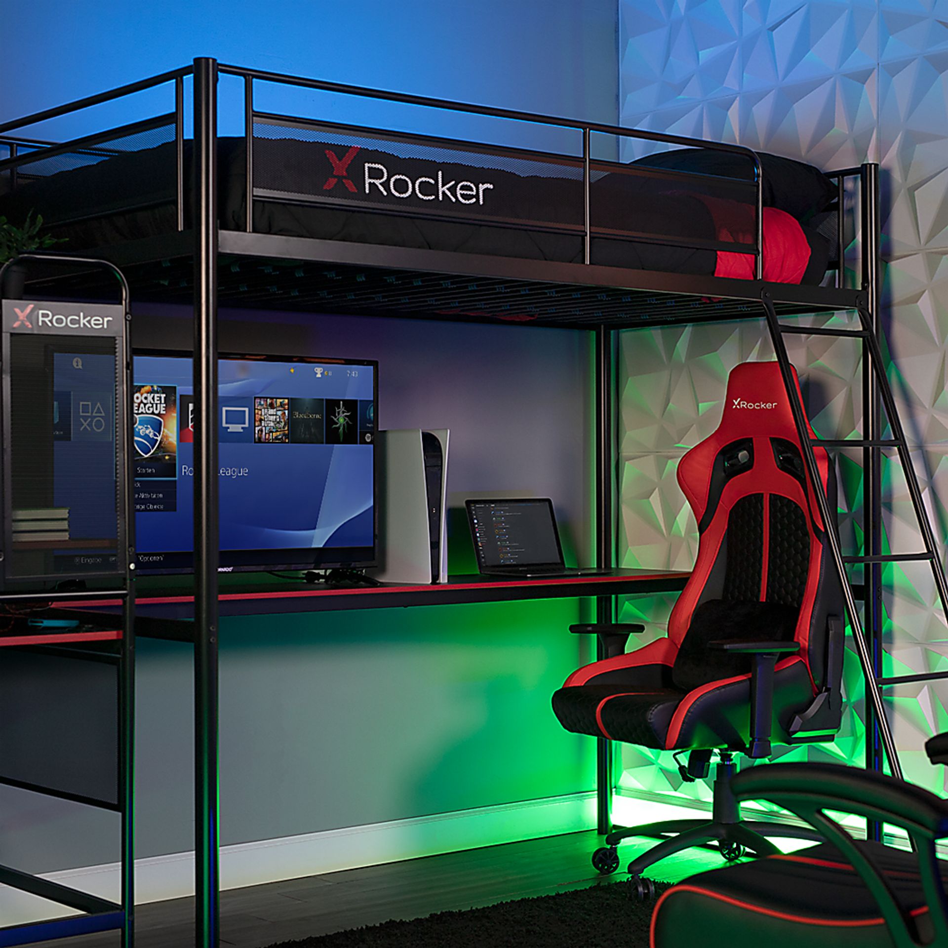 Kids Desonee Black Twin Gaming Loft Bed - Image 2