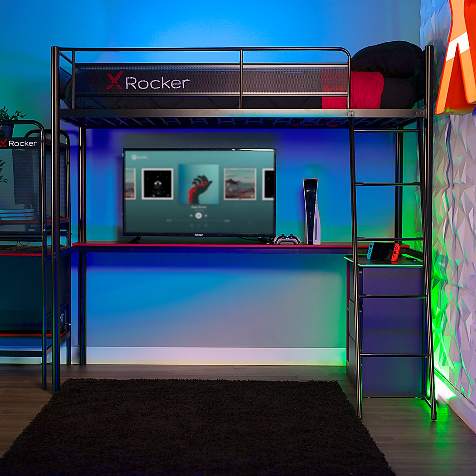 Kids Desonee Black Twin Gaming Loft Bed - Image 3
