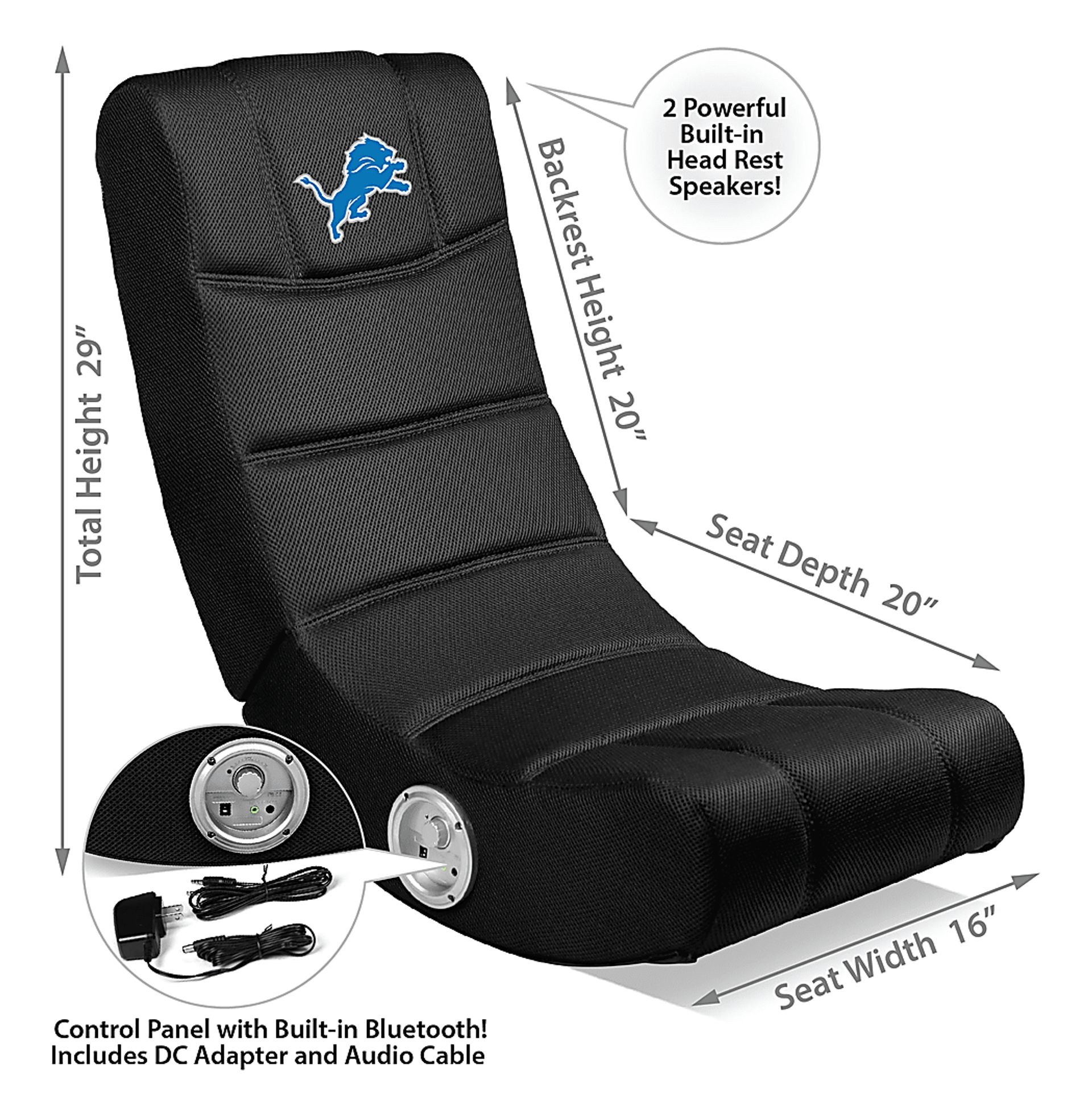 Kids Detroit Lions Gaming Rocker - Image 2