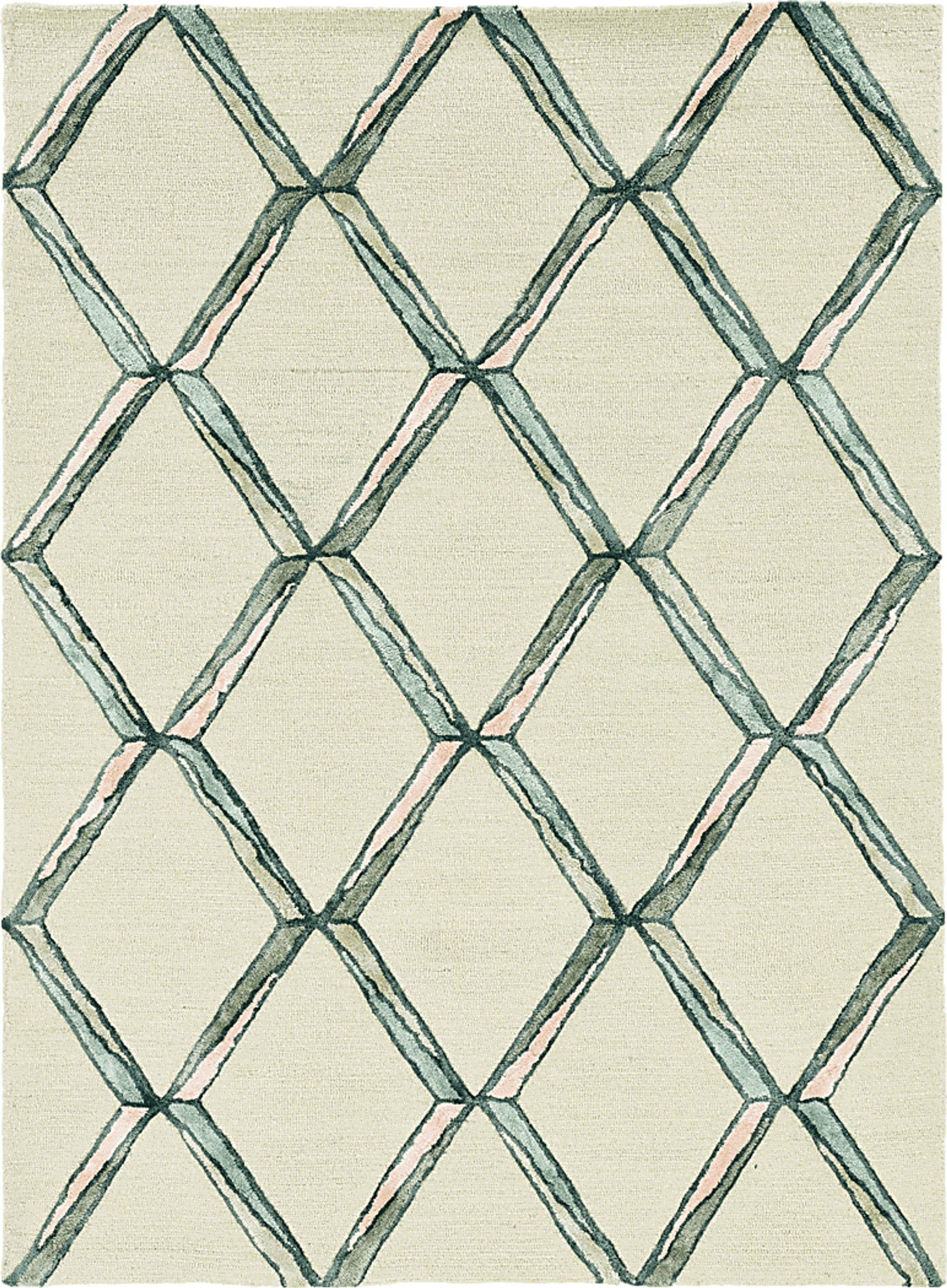 Kids Diamond Basic Cream  5' x 7' Rug - Image 1