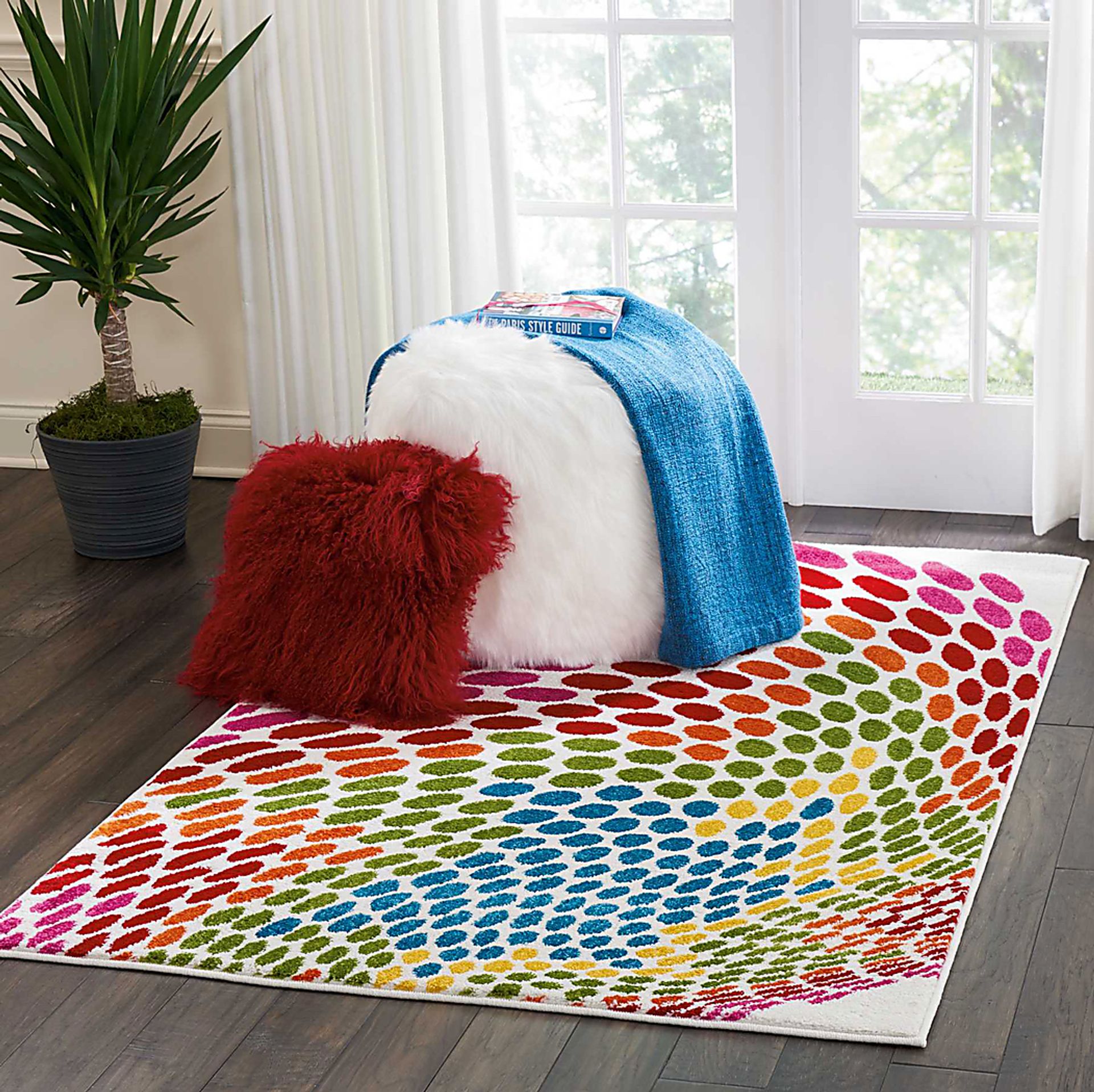 Kids Digi Dots Red 4' x 6' Rug - Image 4