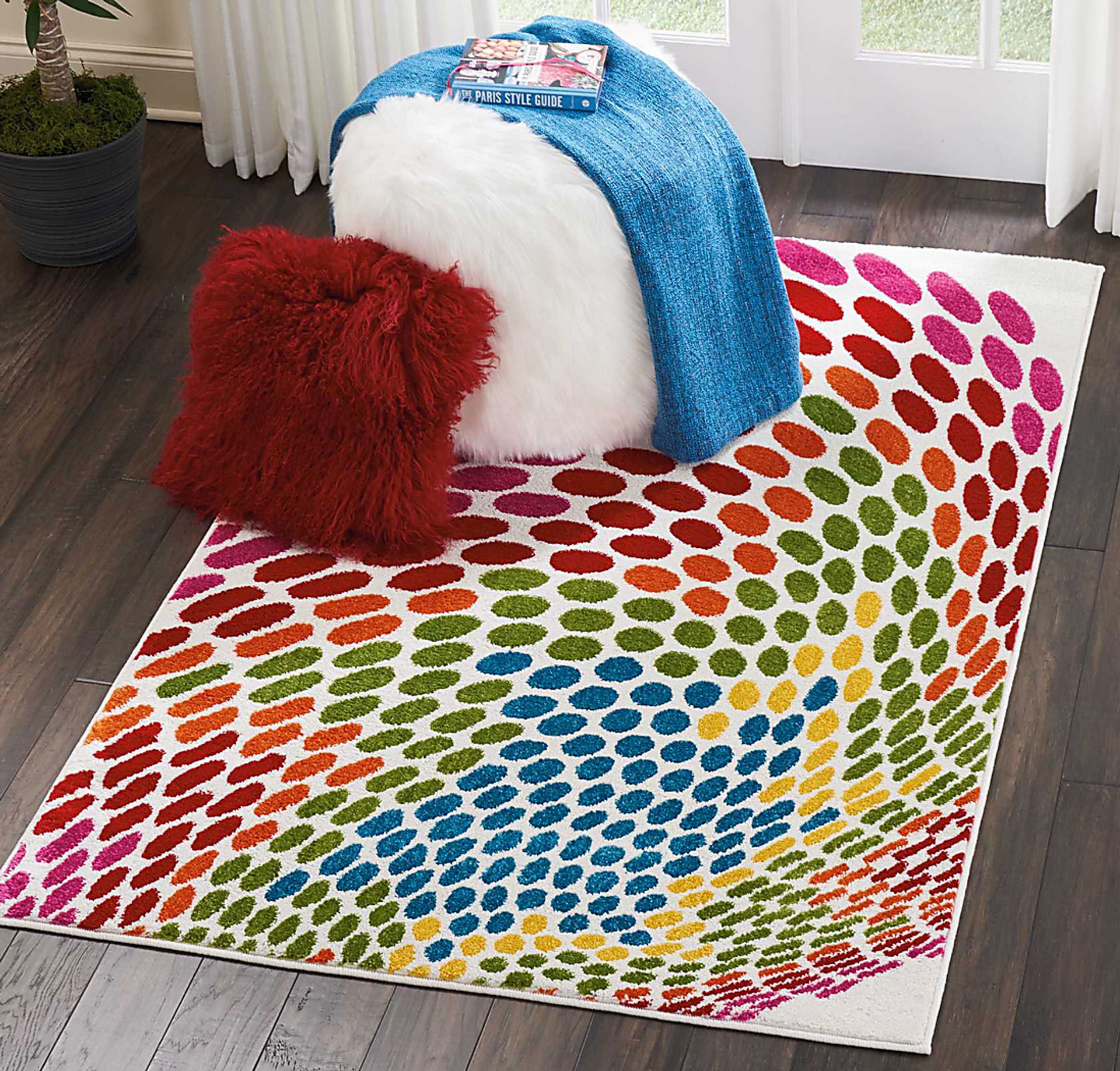 Kids Digi Dots Red 4' x 6' Rug - Image 5