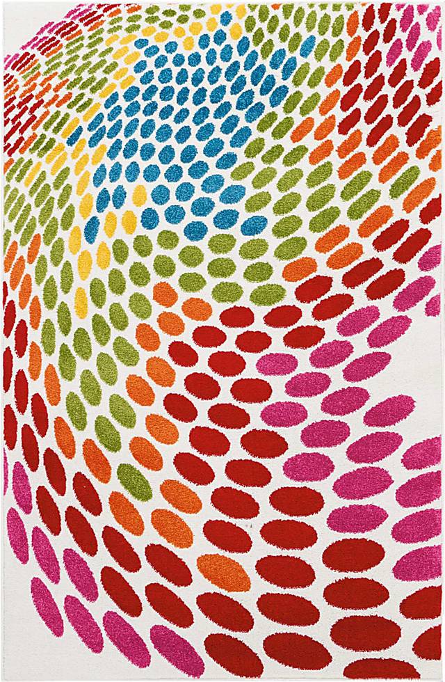 Kids Digi Dots Red 4' x 6' Rug - Thumbnail - Image 1