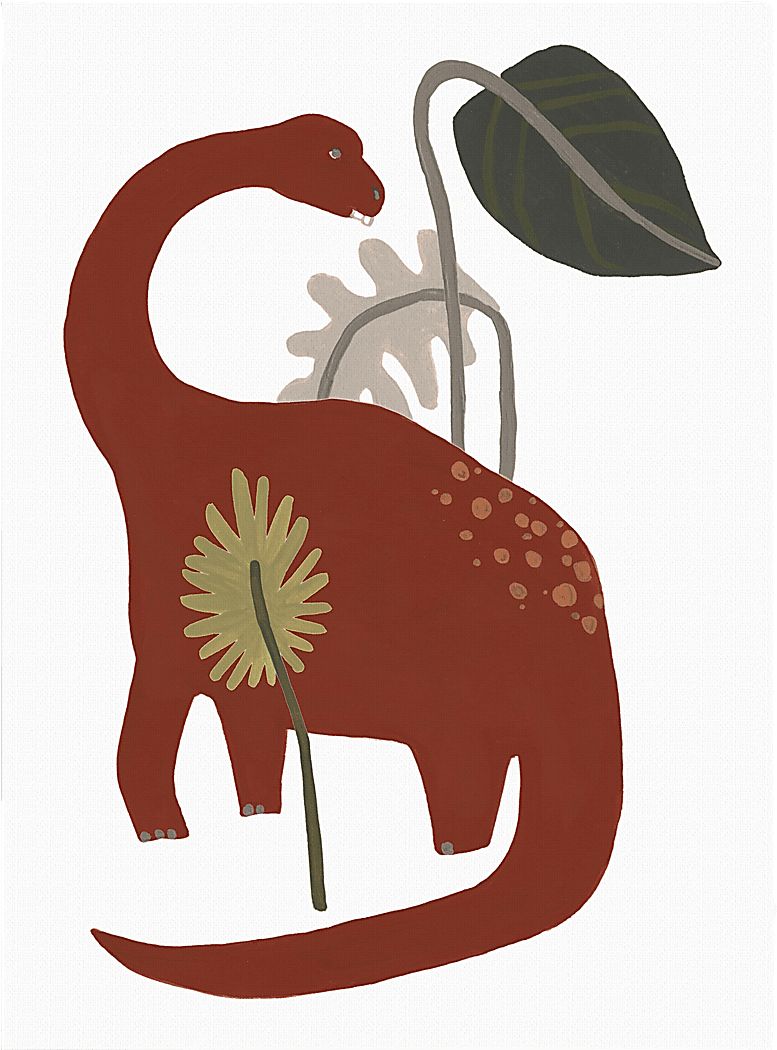 Kids Dino Dinner III White Artwork - Thumbnail 2