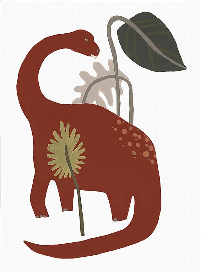 Kids Dino Dinner III White Artwork - Thumbnail - Image 3