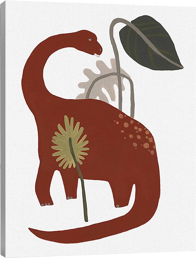 Kids Dino Dinner III White Artwork - Thumbnail - Image 1