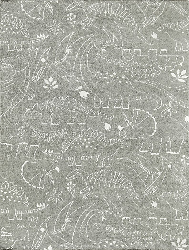 Kids Dino Park Gray 3'11 x 5'7 Rug