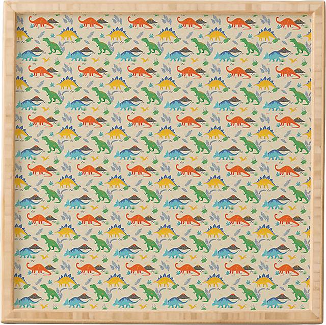 Kids Dino Play Beige Framed Wall Art - Thumbnail - Image 1