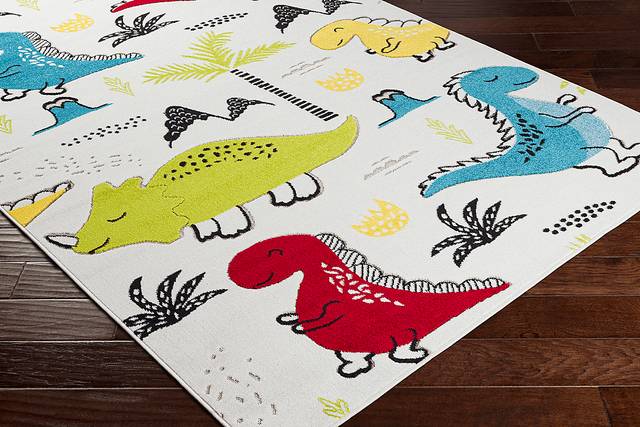 Kids Dino Vacation White 5' x 7' Rug - Thumbnail - Image 2
