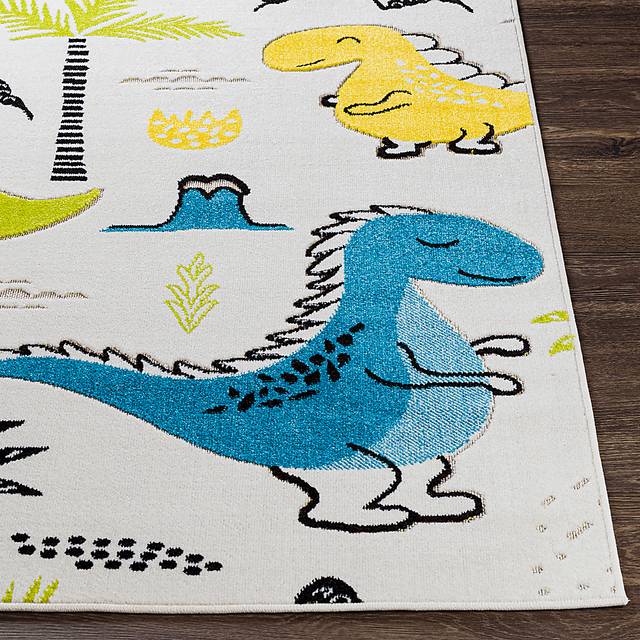 Kids Dino Vacation White 5' x 7' Rug - Thumbnail - Image 4