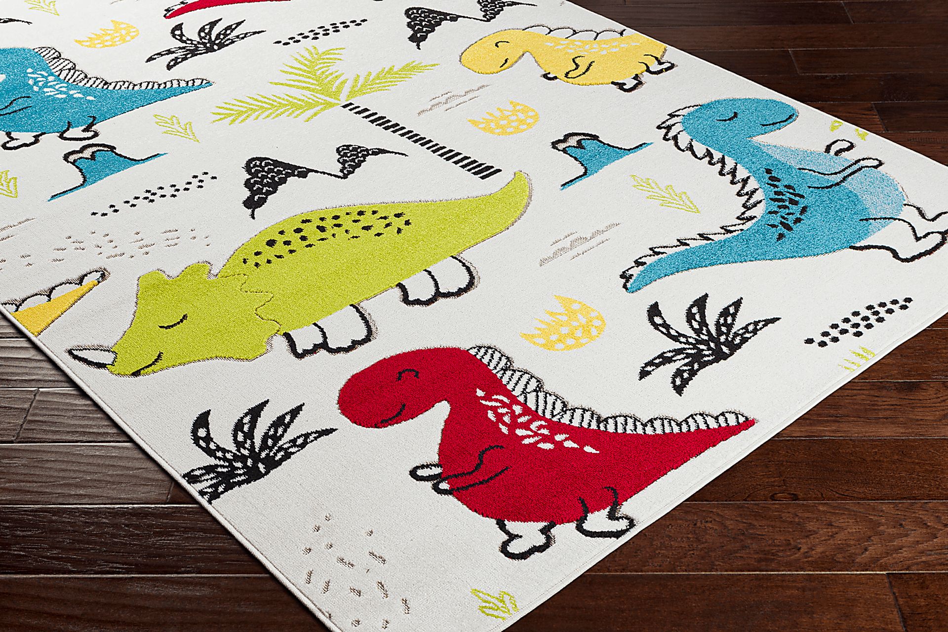 Kids Dino Vacation White 7' x 9' Rug - Image 2