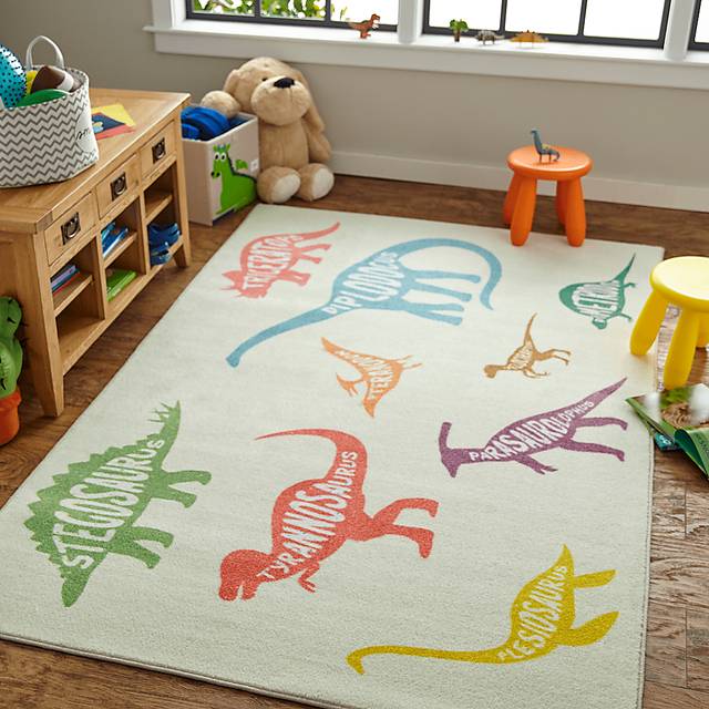 Kids Dino World White 3' x 5' Rug - Thumbnail - Image 2