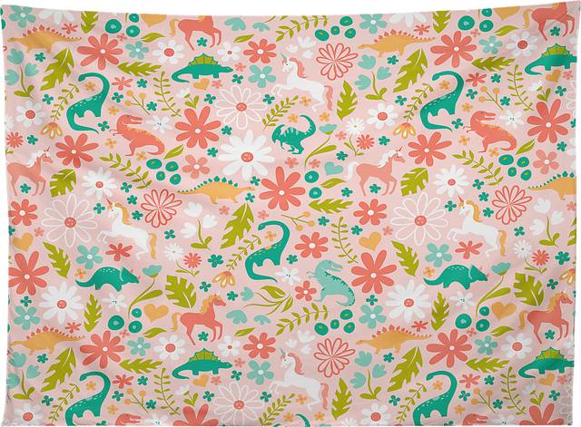 Kids Dinos and Unicorns Pink Wall Decor - Thumbnail - Image 1
