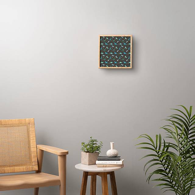 Kids Dinos In Space Black Framed Wall Art - Thumbnail - Image 2