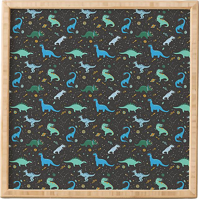 Kids Dinos In Space Black Framed Wall Art - Thumbnail - Image 1