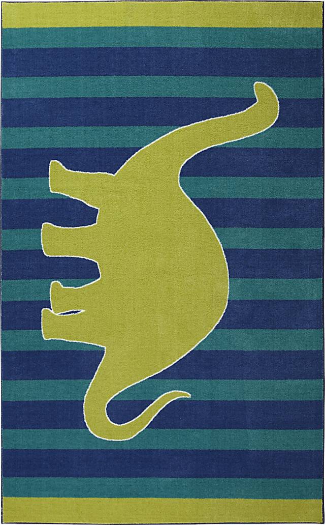 Kids Dinosaur Way Green 5' x 8' Rug - Thumbnail - Image 1