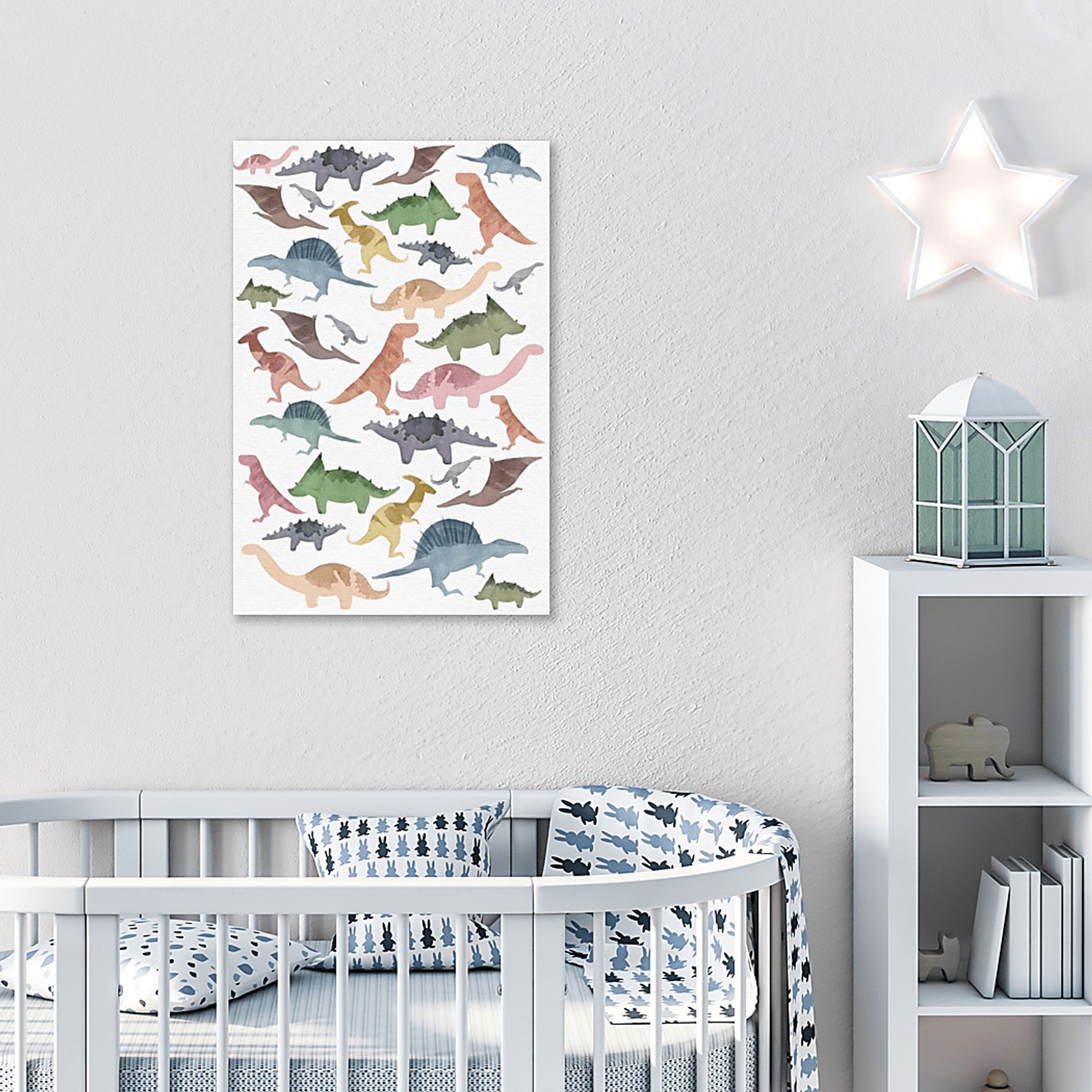 Kids Dinosaur Party White Wall Art - Image 3