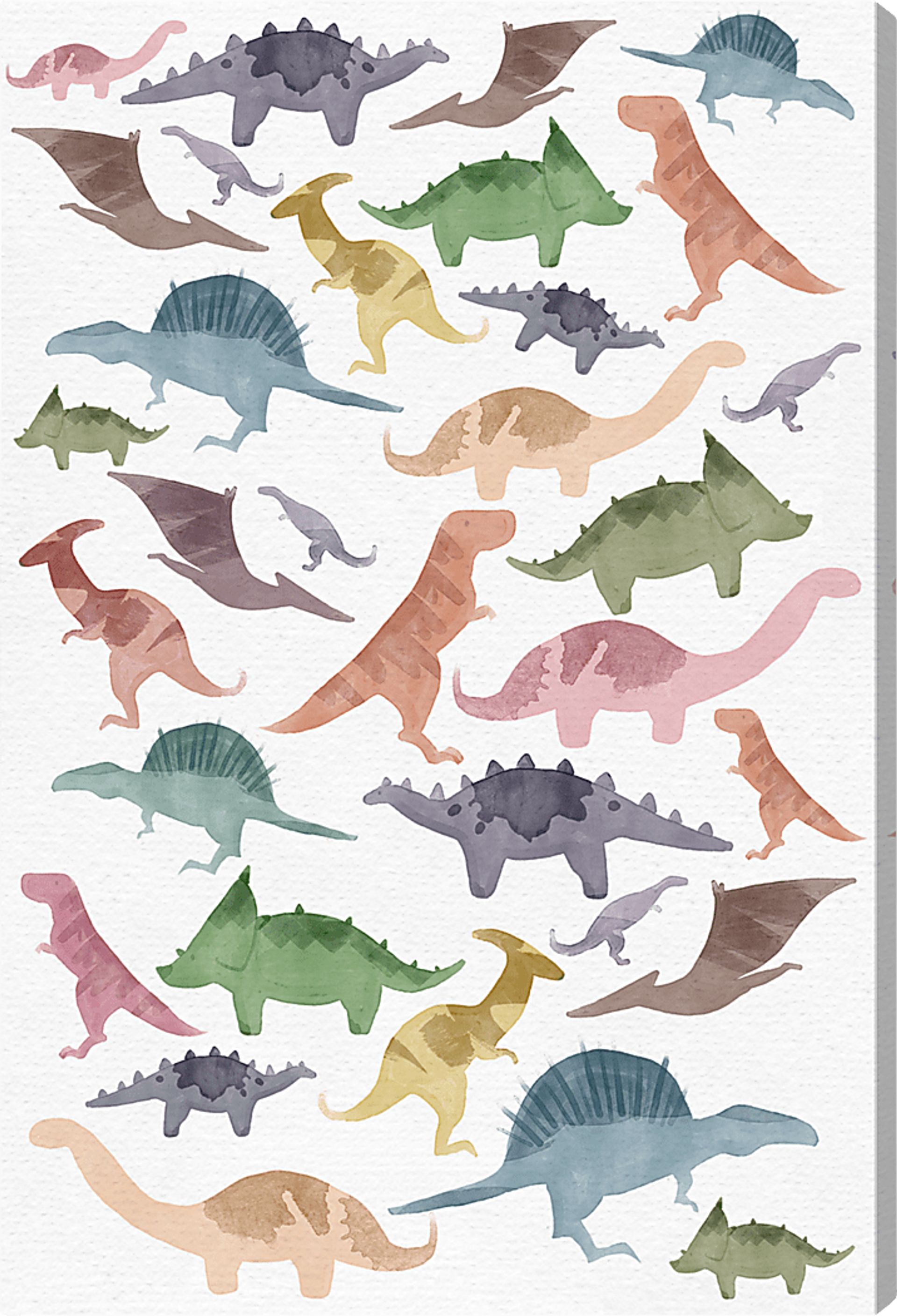 Kids Dinosaur Party White Wall Art - Image 1