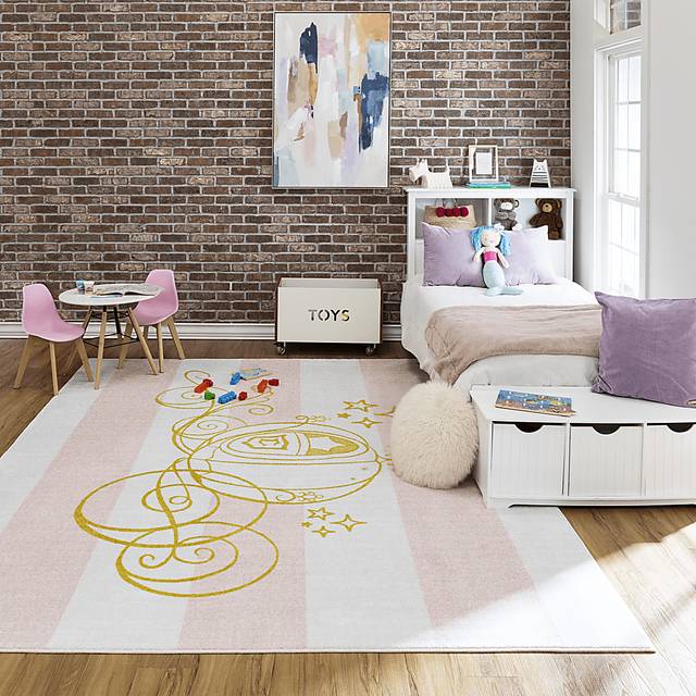 Kids Disney Cinderella Carriage White 8' x 10' Rug - Thumbnail - Image 2