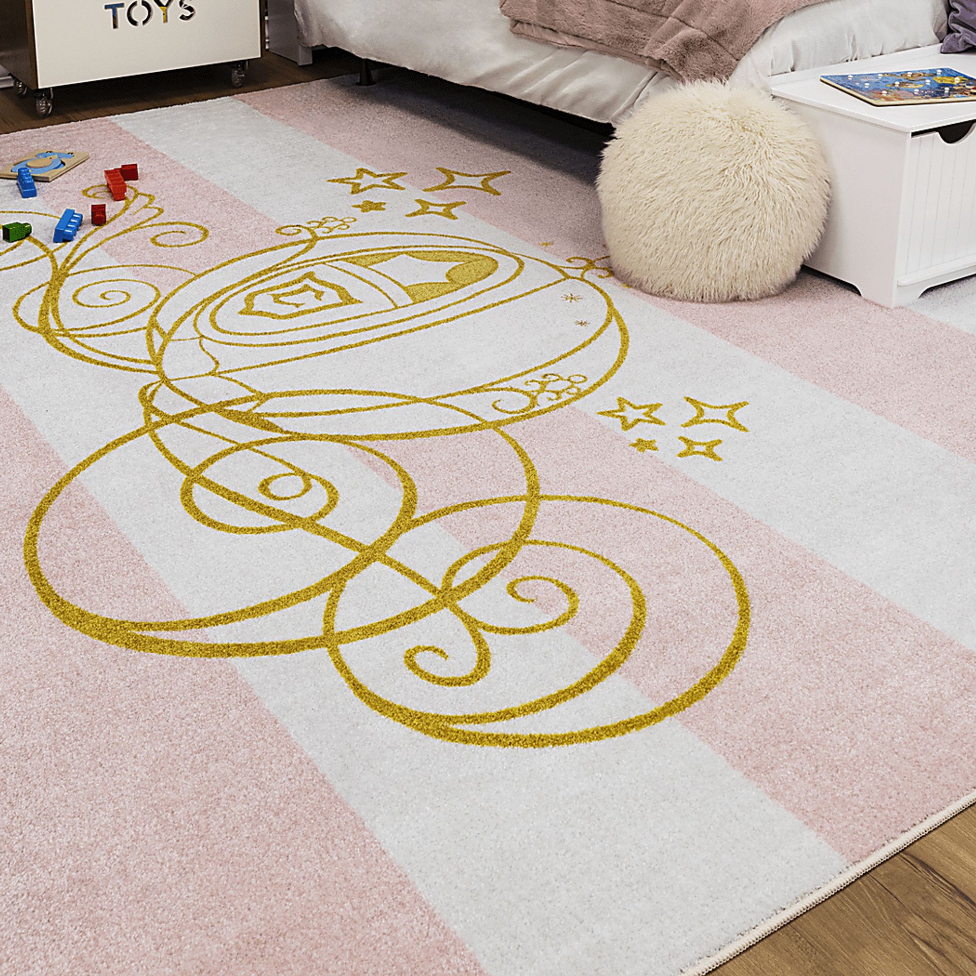 Kids Disney Cinderella Carriage White 8' x 10' Rug - Image 3