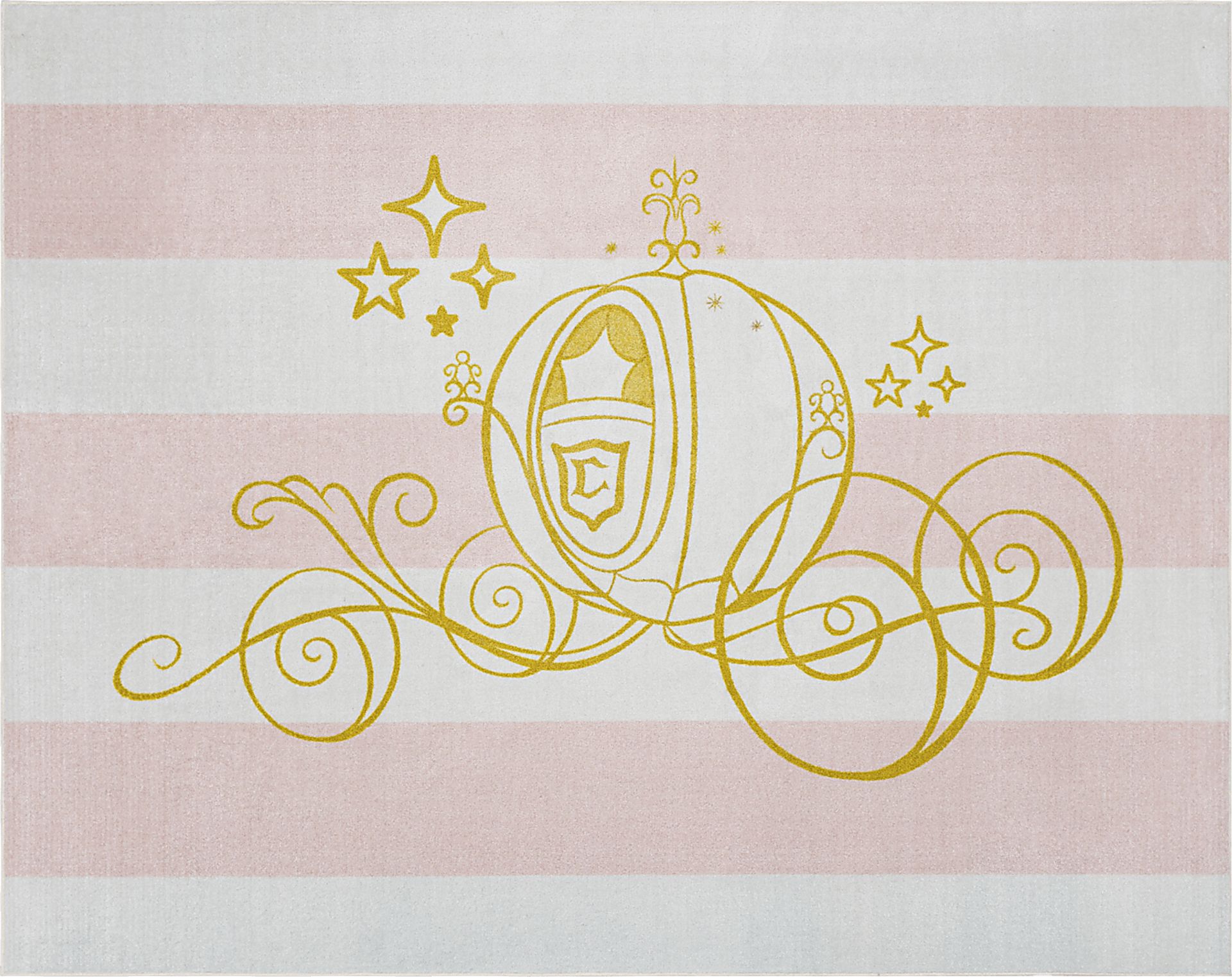 Kids Disney Cinderella Carriage White 8' x 10' Rug - Image 1
