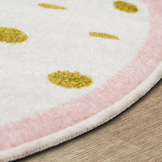 Kids Disney Cinderella Clock Light Pink 8' Round Rug - Thumbnail - Image 5