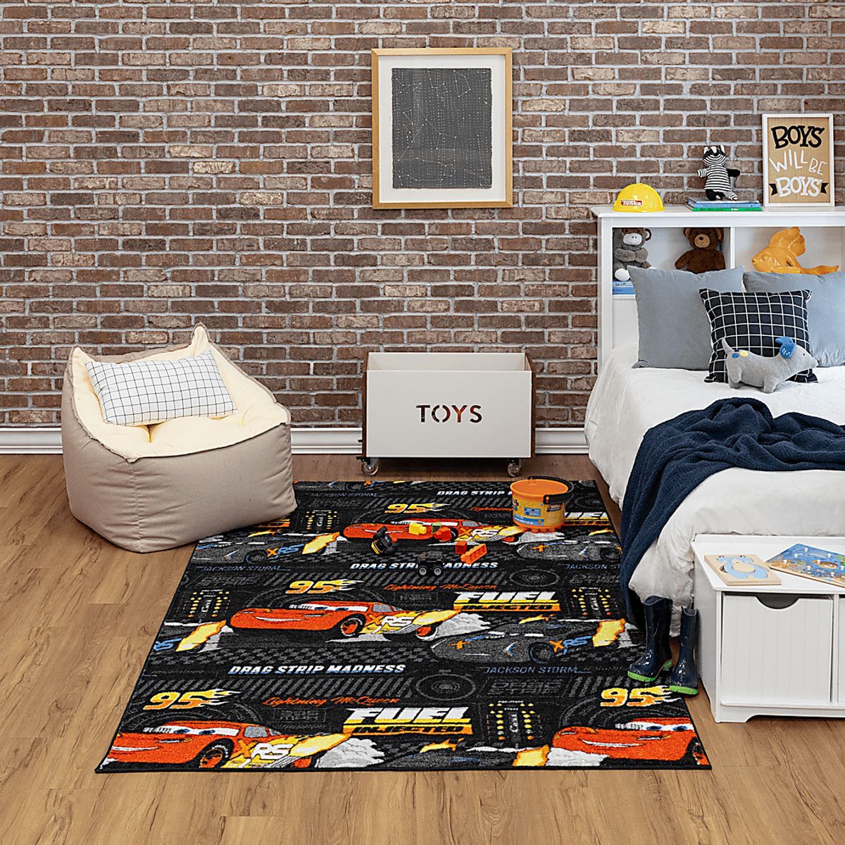 Disney Drag Strip Polyester Fabric Rug | Rooms to Go