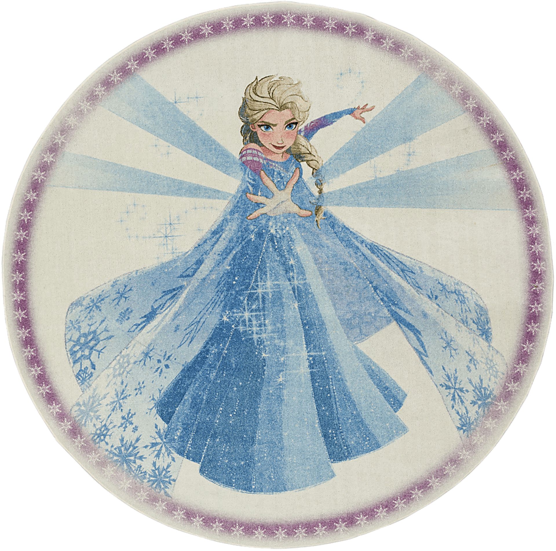 Kids Disney Elsa Spell Blue 5' Round Rug - Image 1
